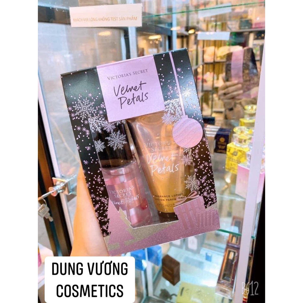 Set Xịt Thơm và Dưỡng Thể VICTORIA'S SECRET FRAGRANCE MIST & LOTION Mùi Velvet Petals