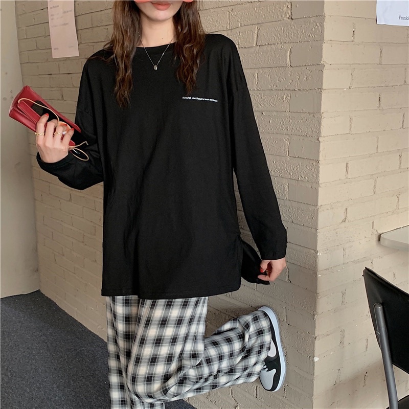 Áo thun dài tay nam nữ, áo phông studio1996 dài tay chất cotton form rộng in hình chữ xinhh