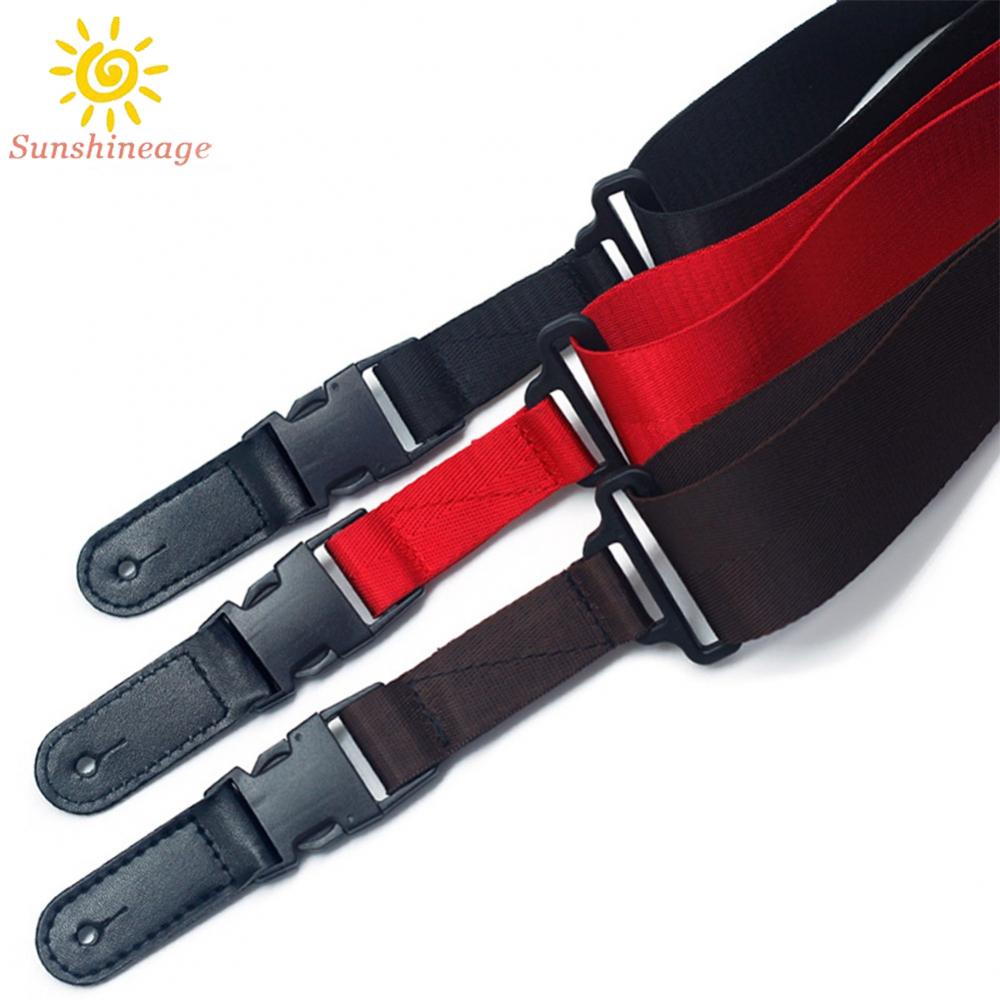 SUNAGE- ~Guitar Strap Brown Elastic Fashion Long Strong Durable Nylon Guitar Belt【SUNAGE-HOT Fashion】