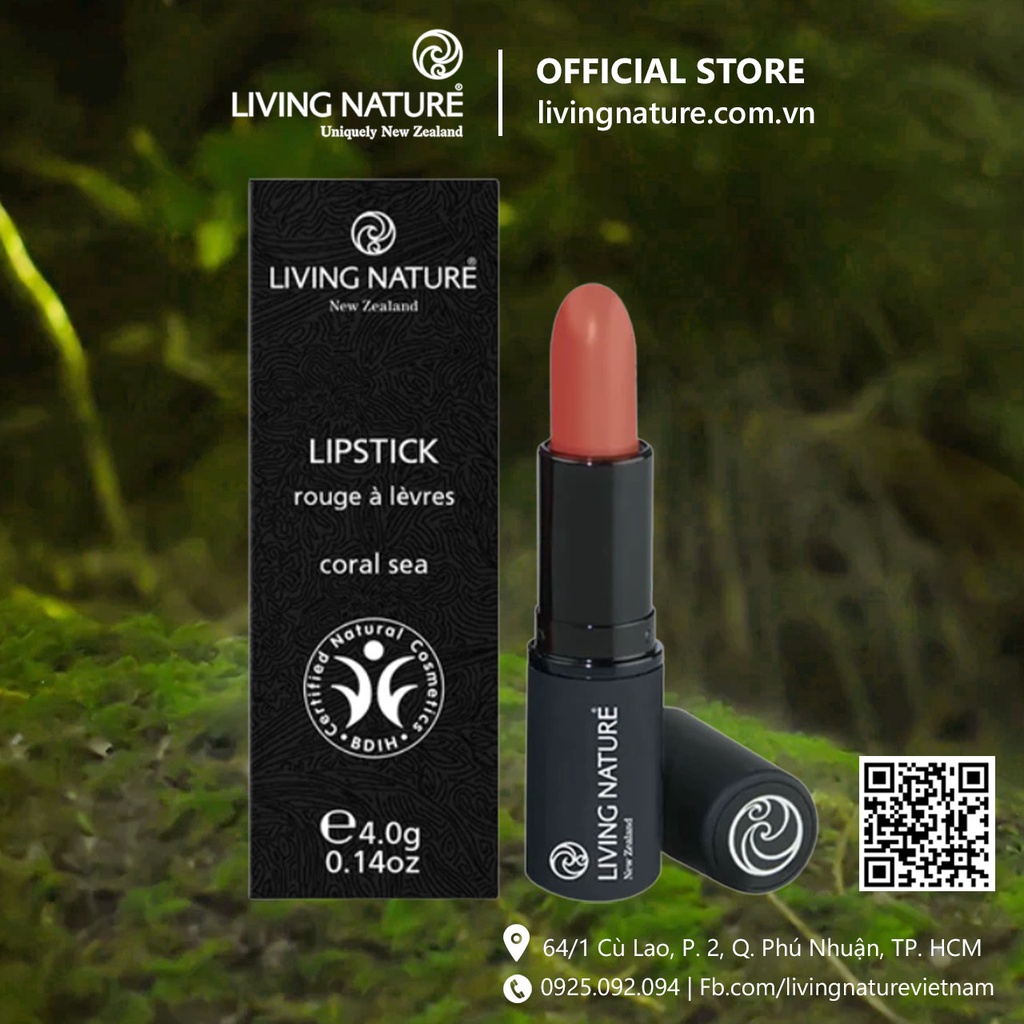 Son organic Living Nature chính hãng - Màu hồng cá hồi Coral Sea 04