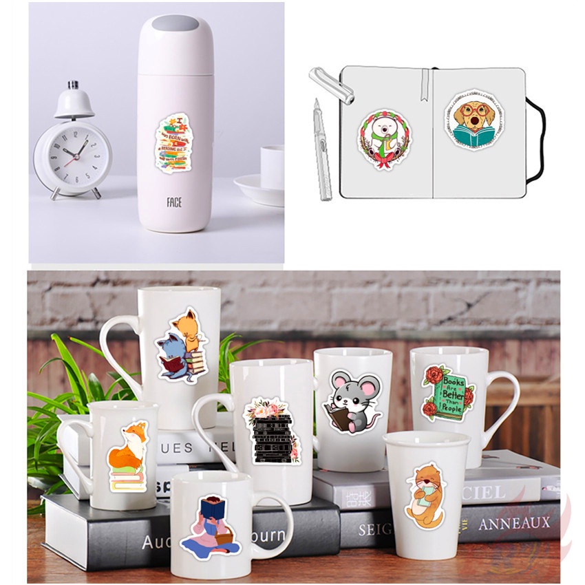 Bộ 100 Cái/Bộ ❉ Sticker Dán Trang Trí Sách Chữ I Love Reading Series A Let's Read Good ❉ Miếng Dán Trang Trí Đa Năng DIY Thời Trang