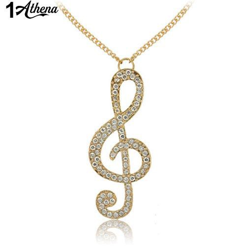 Vòng cổ MặT HìNh NốT NhạC ĐíNh Kim Cương Giả ThờI Trang Cho Nữ
