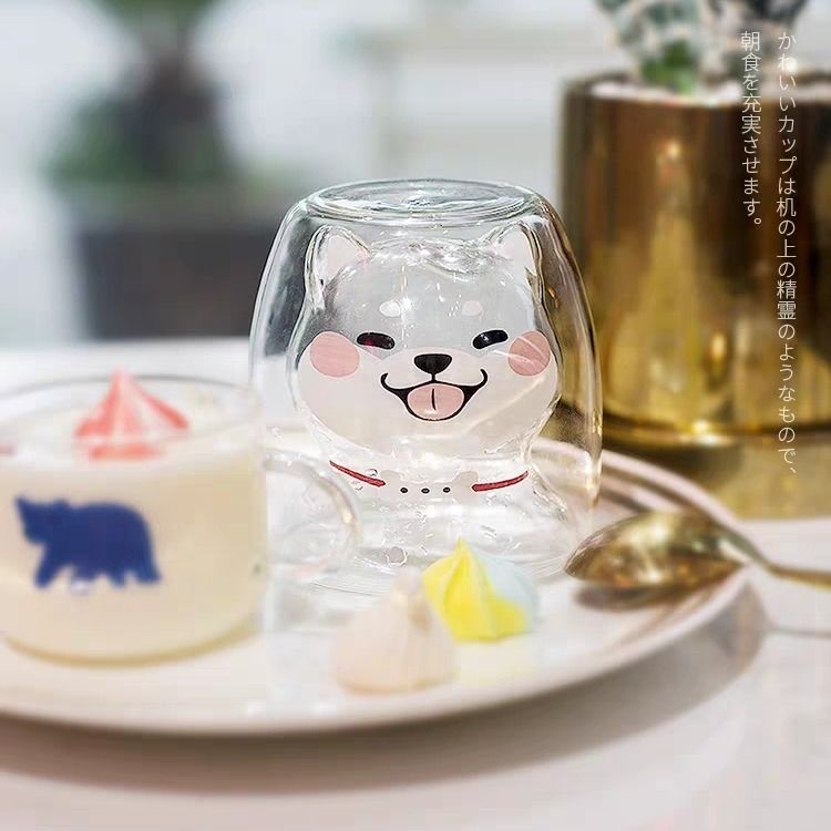 Cốc Nước Trái Cây Họa Tiết Shiba 200ml Hàn Quốc Dễ Thương