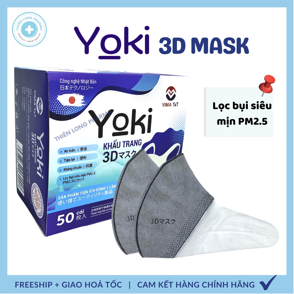 Khẩu trang 3D Yoki Mask  kháng khuẩn công nghệ nhật bản hàng chính hãng công ty