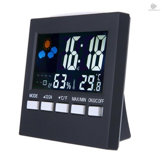 Cccc đồng hồ báo thức kỹ thuật số có màn hình lcd hiển thị nhiệt độ và độ ẩm không khí