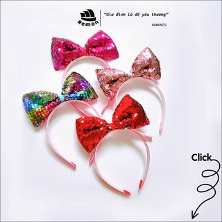 Bờm cài tóc nơ kim sa-bờm hoa - remon711