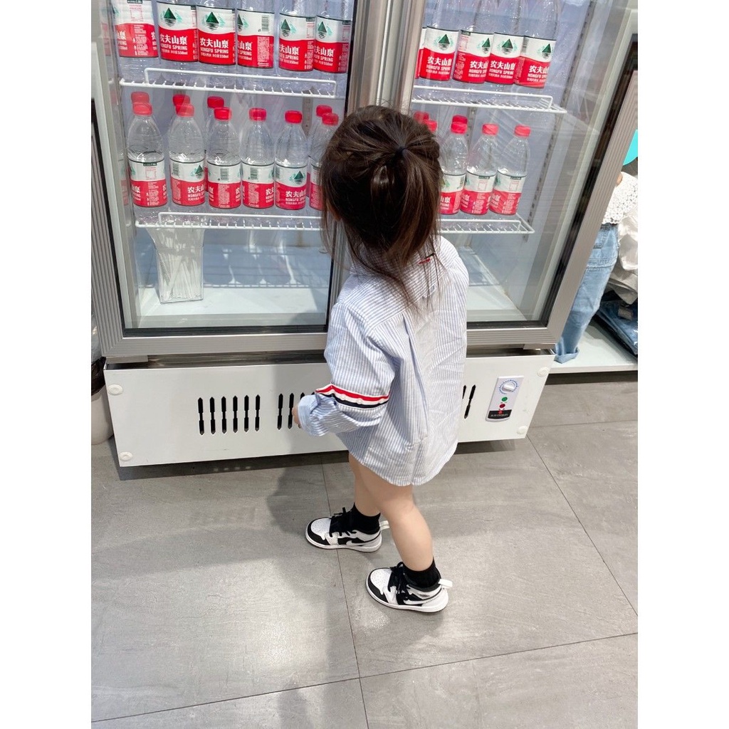 Áo Sơ Mi Dáng Suông Kẻ Sọc Thời Trang Xuân Thu Phong Cách Phương Tây Dành Cho Bé Gái 2022