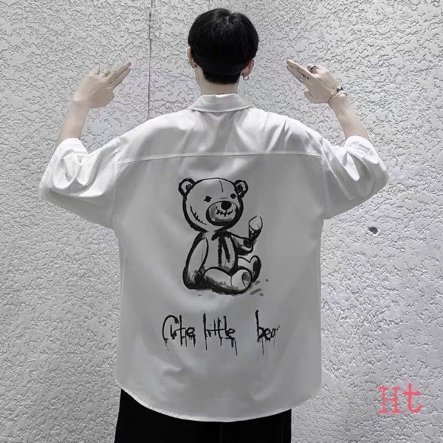 Áo sơ mi gấu kem HT12