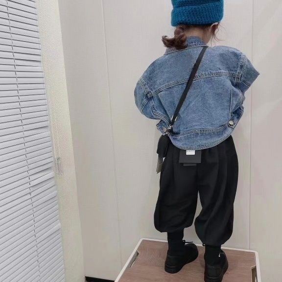 Áo Khoác Denim Dáng Ngắn Thời Trang Xuân Thu 2022 Mới Cho Bé Gái