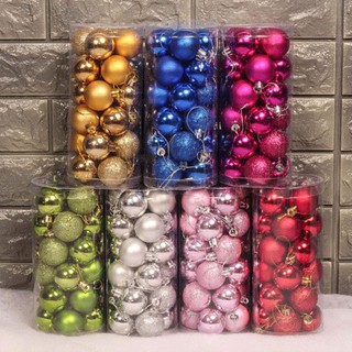 Set 24 Trái Châu Trang Trí Thông Noel