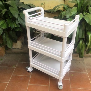 Xe đẩy spa cao cấp-xe đẩy y tế abs 3 tầng có ngăn kéo