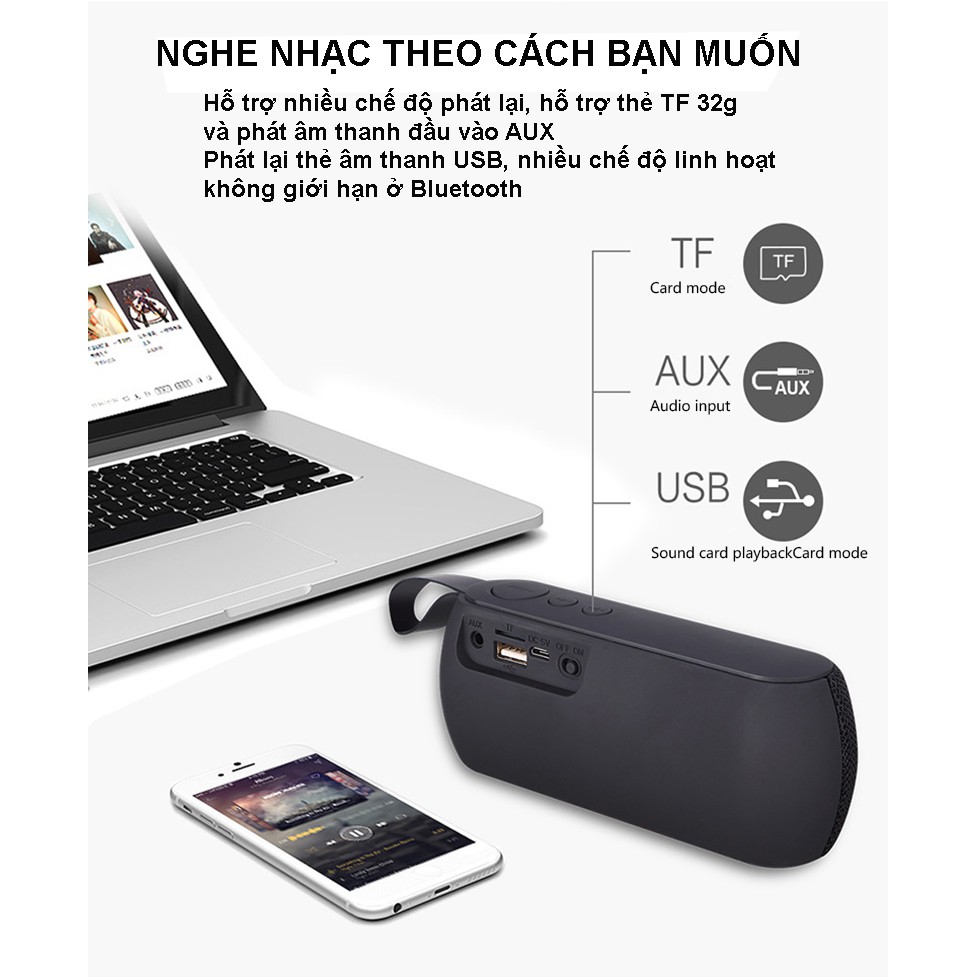 Loa Bluetooth KAYINUO Q106 Thẻ loa Bluetooth không dây di động 3D Loa siêu trầm âm thanh nổi hiện đại