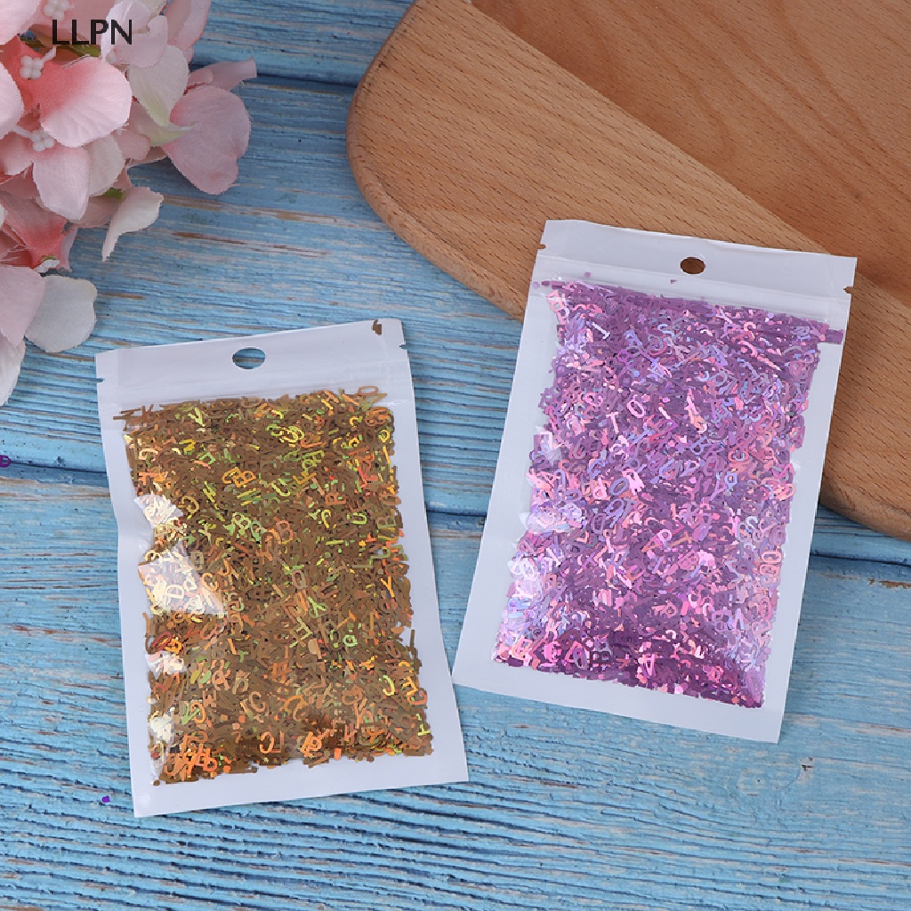 [LLPN] Hộp Kim Tuyến Lấp Lánh Hình Chữ Cái Trang Trí Móng Nghệ Thuật Hỗn Hợp