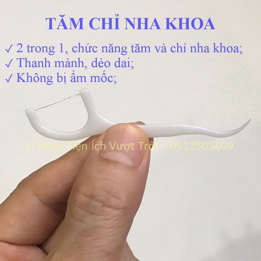 Tăm chỉ nha khoa làm sạch khe kẽ răng, hộp to,túi to chi phí thấp, lấy thức ăn giắt trong khe kẽ răng-Tiện Ích Vượt Trội