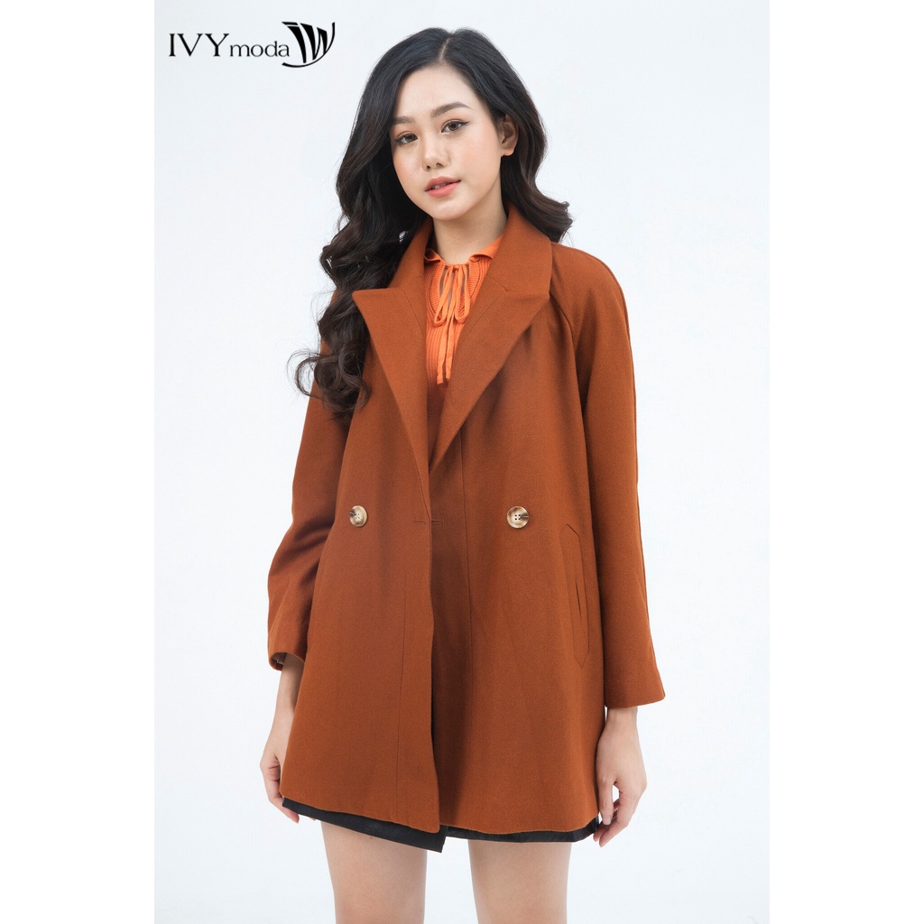 [NHẬP WABRTL5 GIẢM 10% TỐI ĐA 50K ĐH 250K ]Áo khoác nữ cổ 2 ve IVY moda MS 71B7715