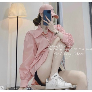 Áo sơ mi cổ nhọn kate voan 100D