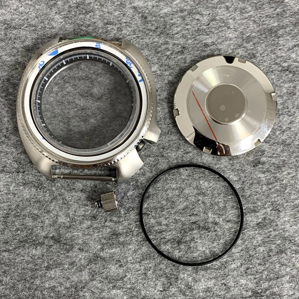 Set vỏ mặt đồng hồ máy cơ vòng bên trong màu đen 41mm thép bề mặt thủy tinh ngọc lam dành cho NH35/ NH36