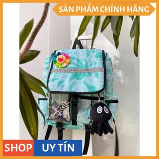 Balo colkids ss3 custom đen hoa cúc xanh tie dye nam nữ đi hoc đi chơi (Tặng kèm fulltag + giấy thơm )