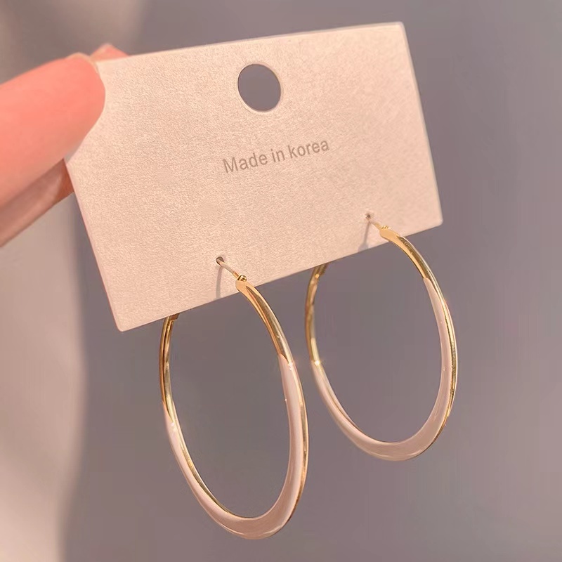 Khuyên Tai Kim Bạc S925 Cỡ Lớn Phong Cách Hàn Quốc Thời Trang Mới