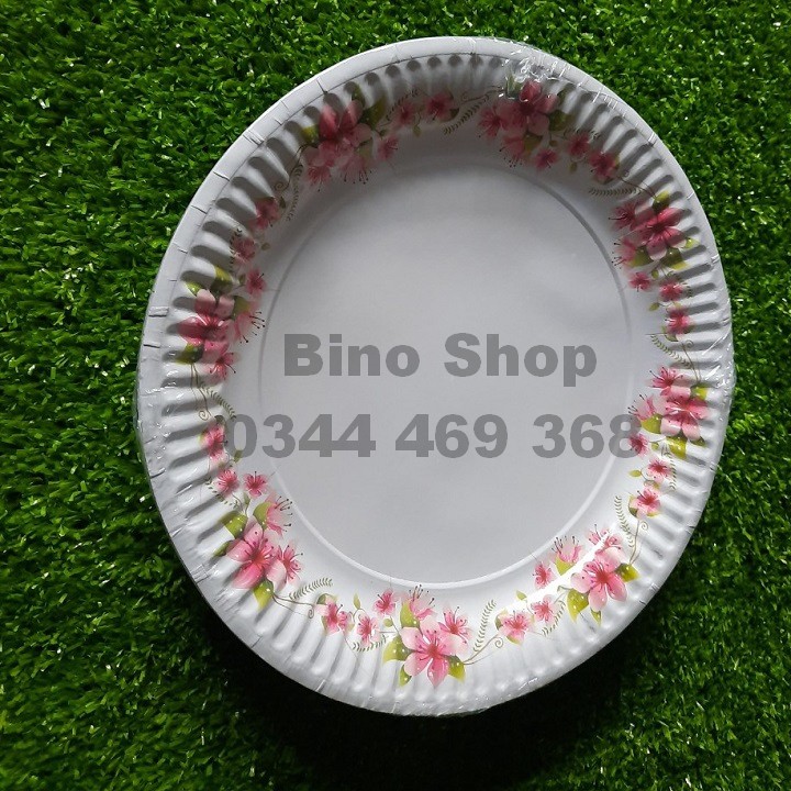 Đĩa Giấy In Hoa 23 cm- 10 Cái