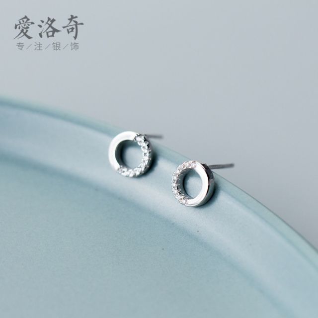 2 đôi Stub earing tròn đính đá S925 e6506