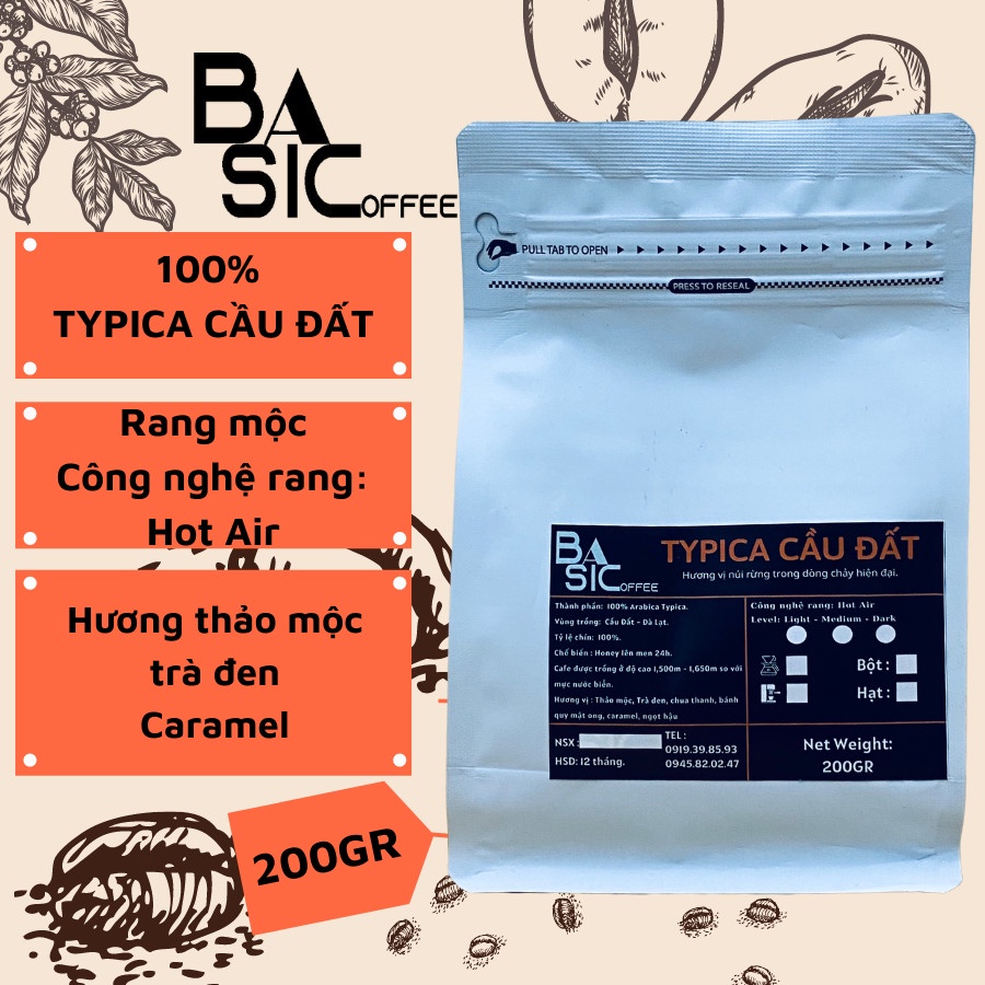 Cà Phê Arabica Typica Honey Cầu Đất Đà Lạt Cafe Nguyên Chất Basic Coffee