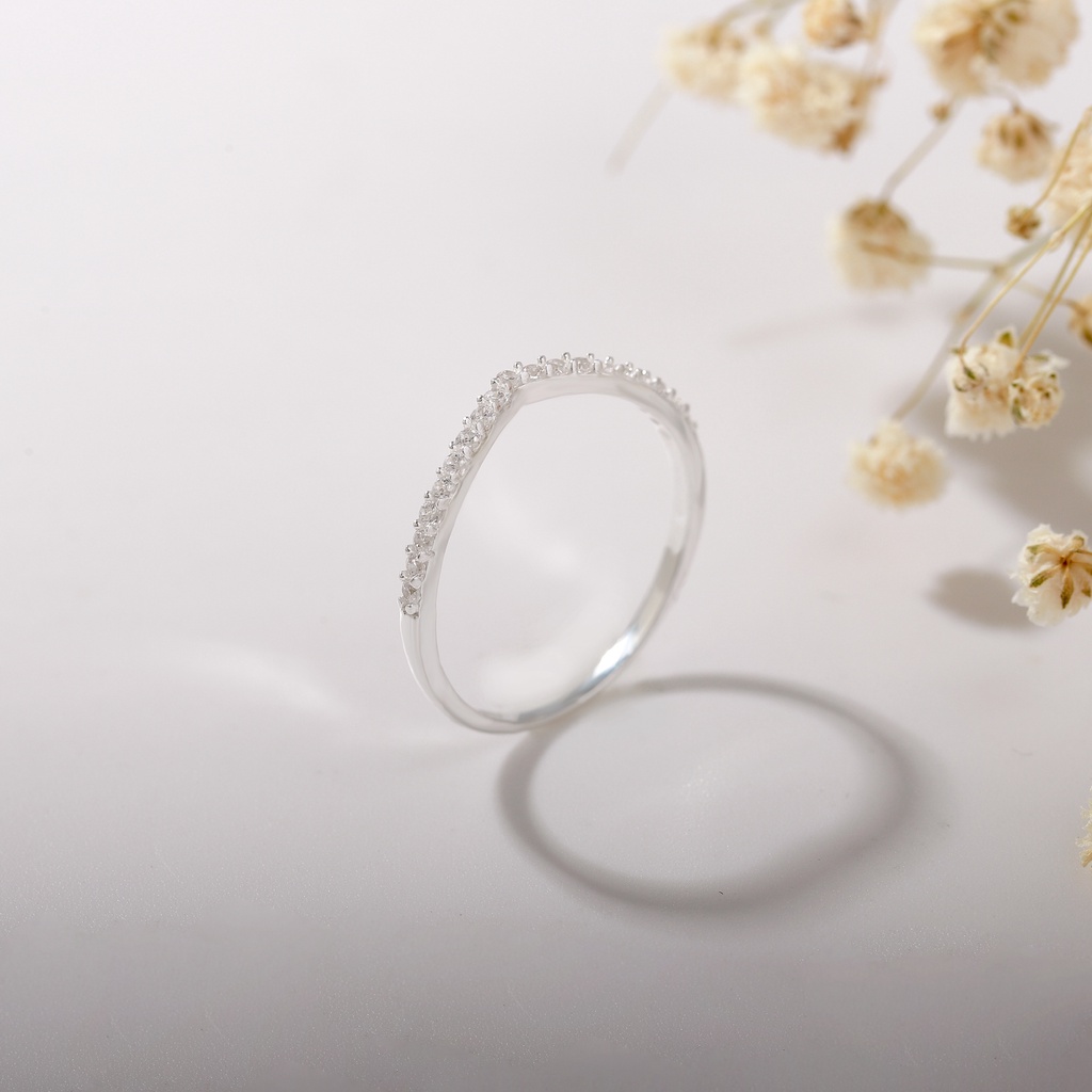 Nhẫn Bạc Nữ Hình Vương Miện Đính Đá Thiết Kế Phong Cách Hàn Quốc NB03 Bảo Tín Mạnh Hải