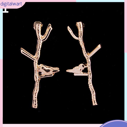 Cặp khuyên tai hợp kim hình nhánh cây cá tính sang trọng dành cho nữ