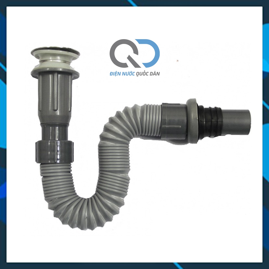 Bộ ống xả lavabo ruột gà chống hôi - đầu XẢ NHẤN cho lavabo rửa mặt