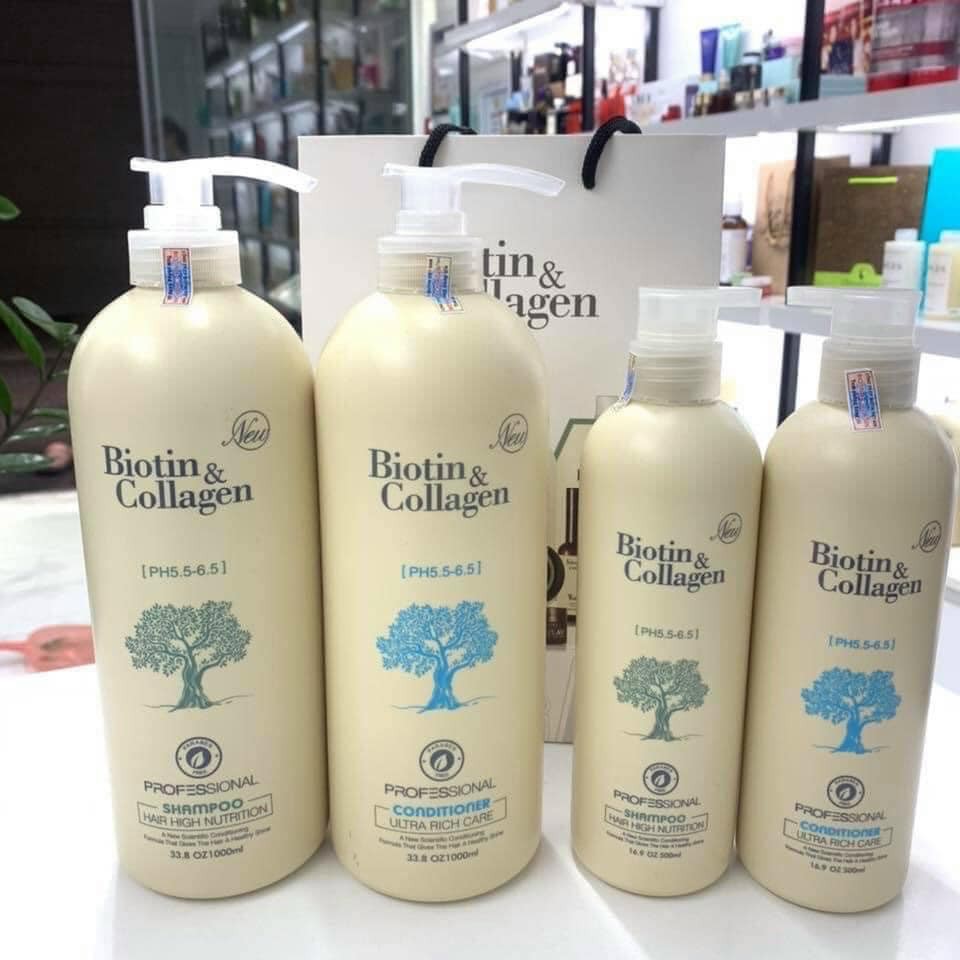 Cặp dầu gội, xả Biotin Collagen phục hồi và kích thích mọc tóc