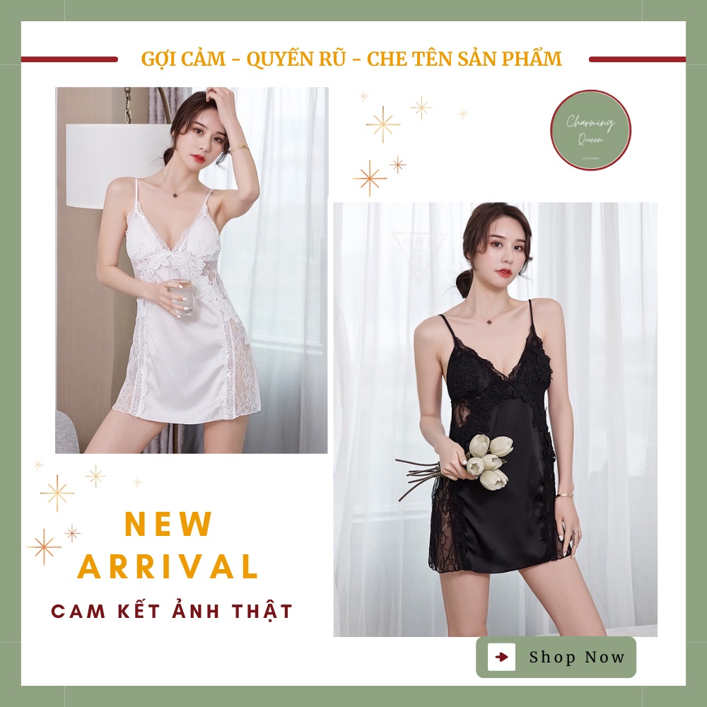 Đồ ngủ sexy,Váy ngủ 2 dây có ren hông gợi cảm quyến rũ -- CharmingQueen