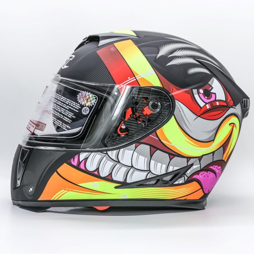 Nón bảo hiểm fullface 2 kính siêu chất - Không lật - Hàng chính hãng - GXT hàm - Tem Tucan đen