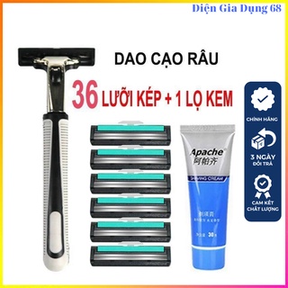 Dao cạo râu 36 lưỡi kép, dao cạo râu tốt cho nam 36 lưỡi kèm kem cao cấp