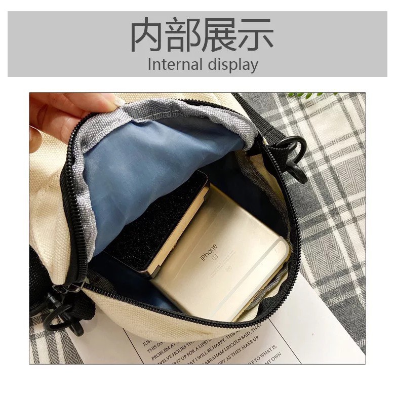 Túi vải đeo chéo kèm gấu ( sticker) thời trang giá rẻ BAG U GAU06