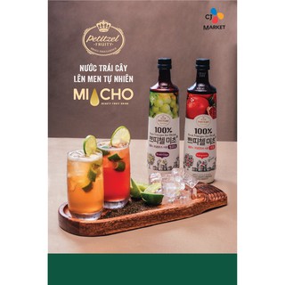 Giấm uống thương hiệu CJ Hàn Quốc: NƯỚC TRÁI CÂY đậm đặc PETITZEL MICHO 900ml