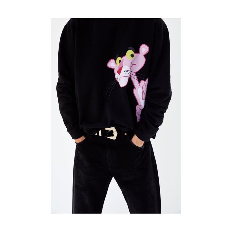 SWEATER NỈ IN BÁO HỒNG ZARA
