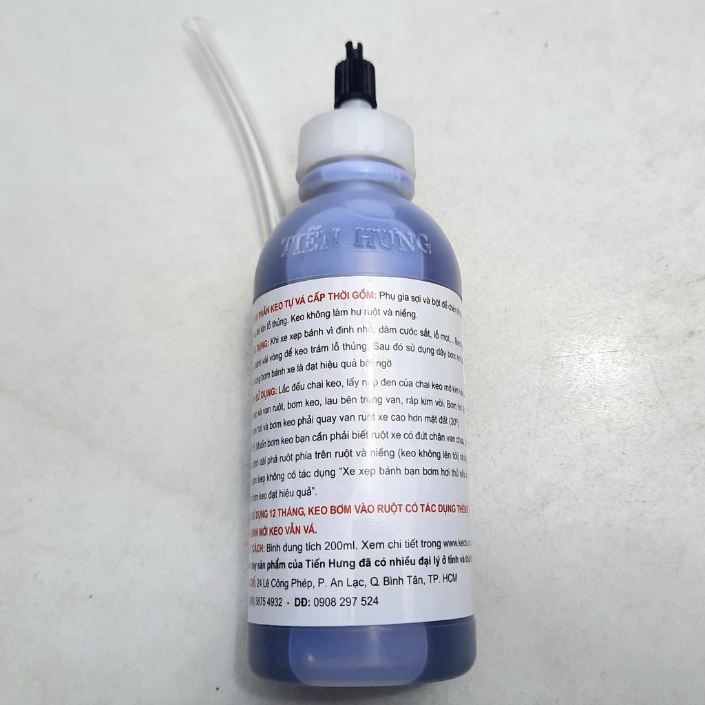 Keo tự vá dùng cho mô tô và xe máy Tiến Hưng  200ml  300ml