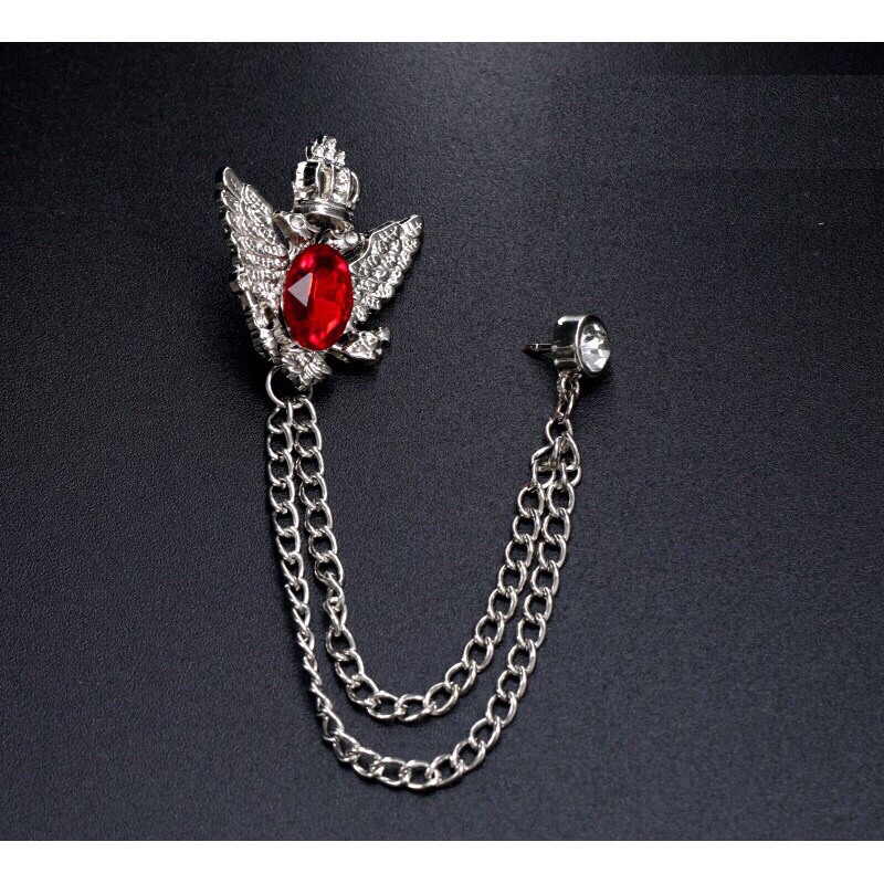 Cài áo vest nam hình đôi cánh có dây đeo , lapel pin cài áo vest nam
