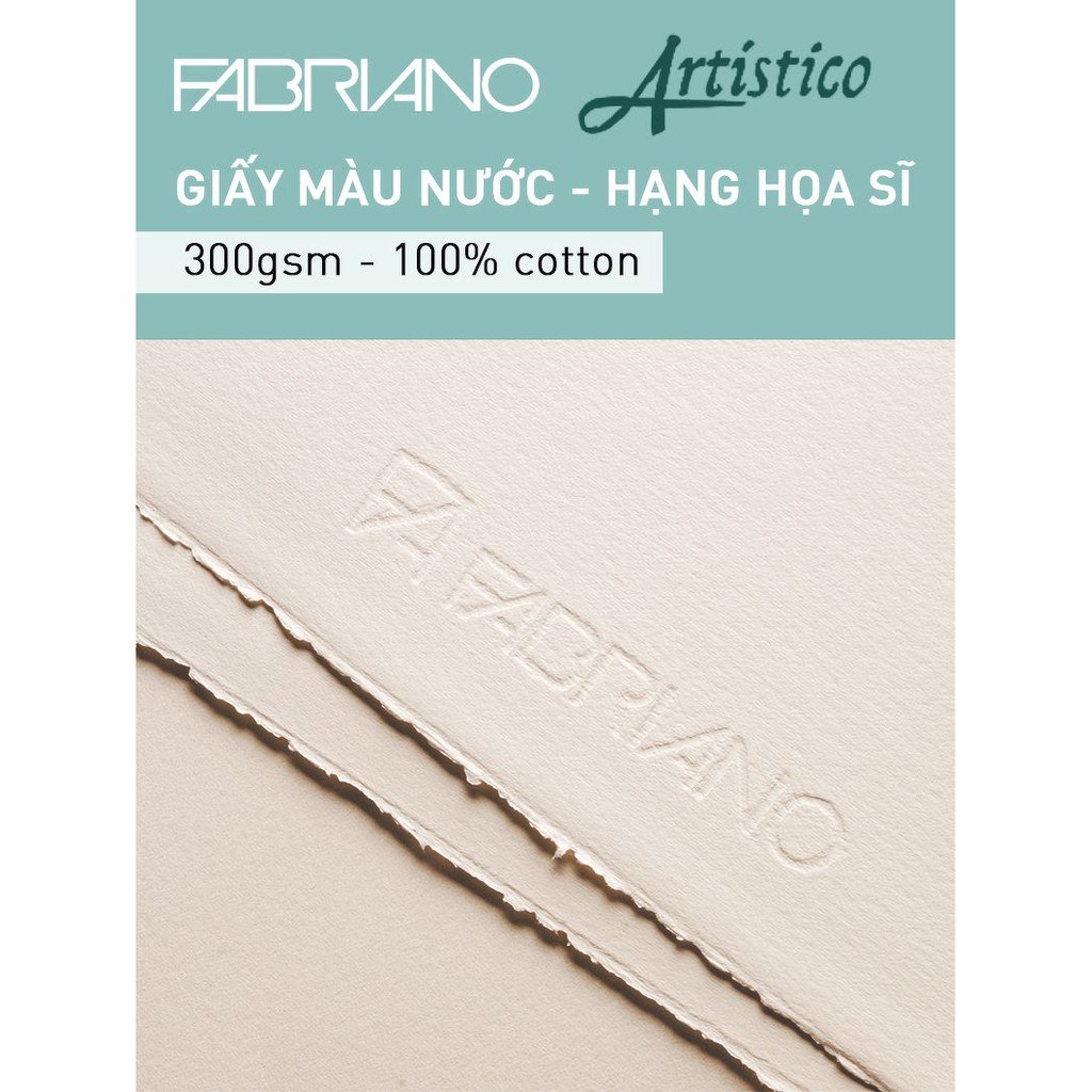 (Size 56x76cm) Giấy vẽ màu nước Fabriano Artistco - 300gsm Rough/CP/HP