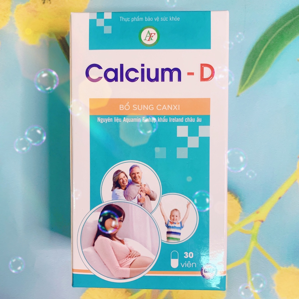 Canxi Calcium-D Lọ 30 viên bổ sung Canxi, viamin D3 Hỗ trợ làm giảm nguy cơ còi xương ở trẻ nhỏ giảm loãng xương