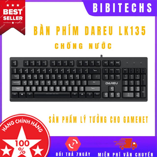 [Chính hãng] Bàn phím gaming Dareu LK135 ⚡Freeship⚡ bàn phím chống nước sản phẩm lý tưởng cho gamenet BH 24T - BiBiTechs