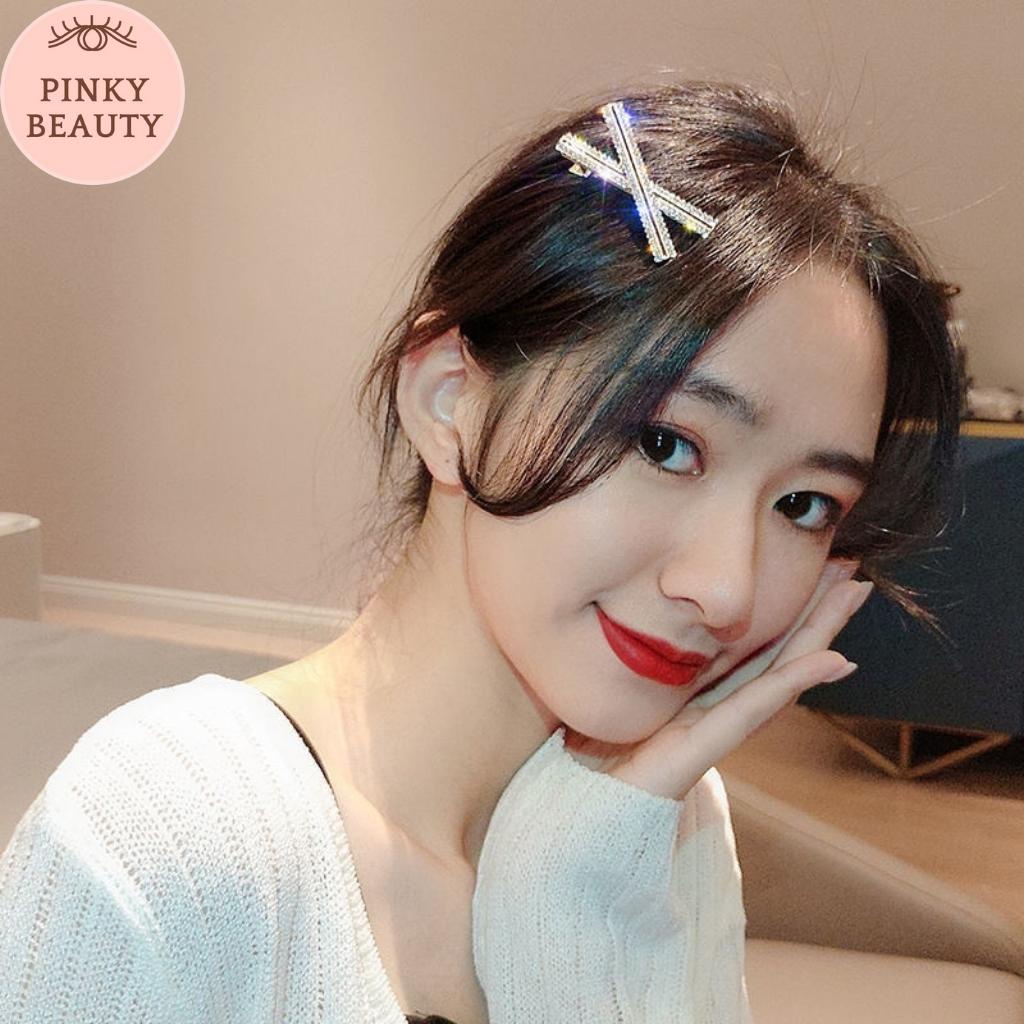 Set 4 Kẹp Tóc Đính Đá Ngọc Trai Nhân Tạo Phong Cách Hàn Quốc Pinky Beauty Sang Trọng Thanh Lịch Xinh Xắn