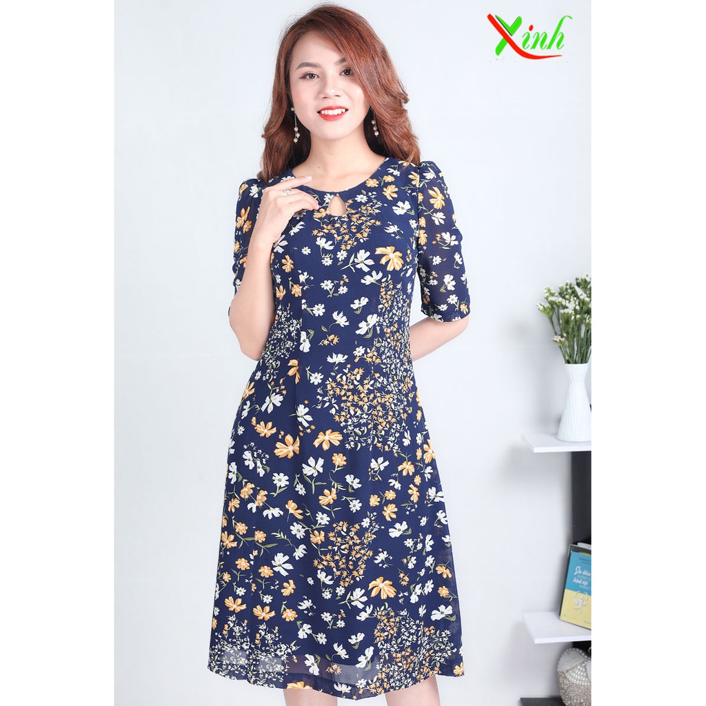 [Mã FASHIONMALLT4 giảm 15% đơn 150k] Đầm voan hoa diện hè trẻ trung ThoiTrangXinh DL643