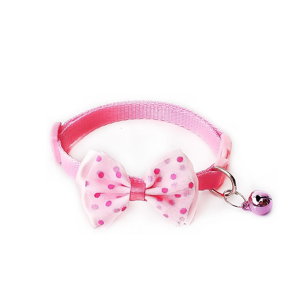 Vòng Cổ Nơ Kèm Chuông Nhỏ 1cm (Inbox Chọn Màu)