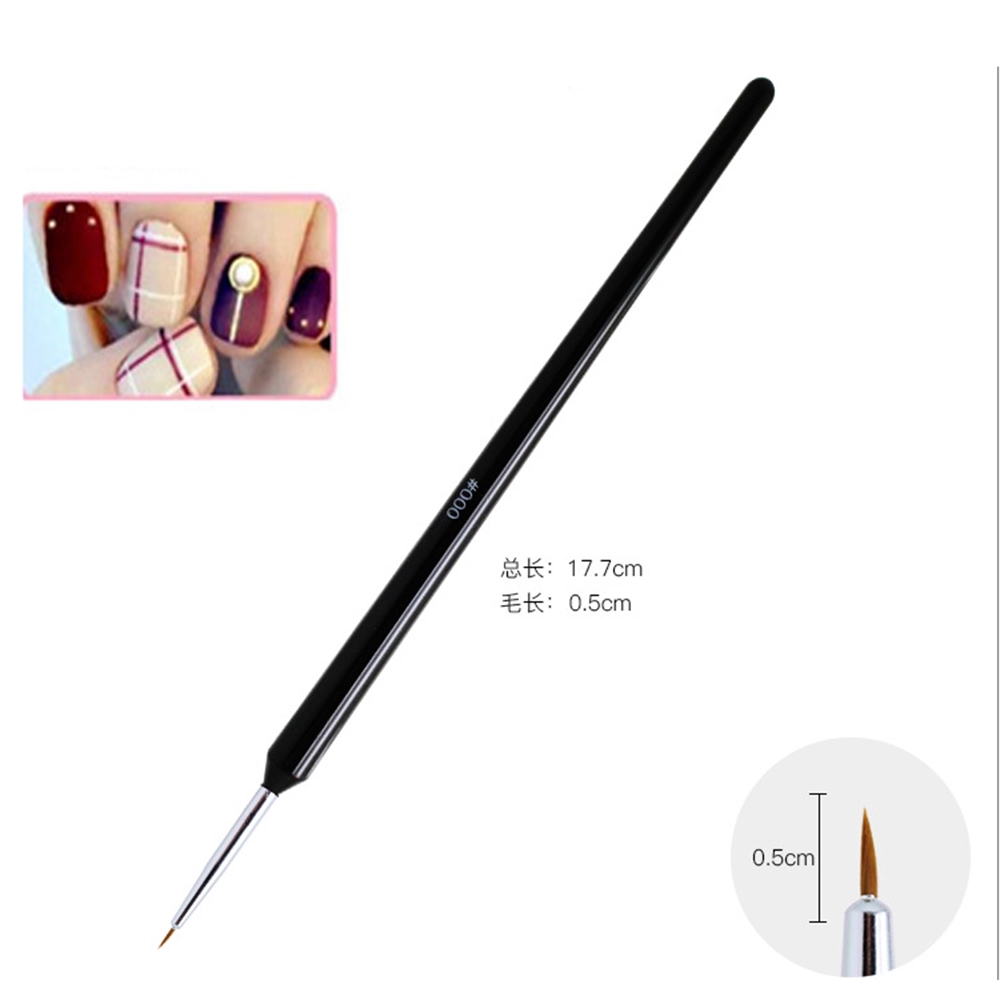 Set 3 cọ vẽ móng nghệ thuật màu trắng / đen