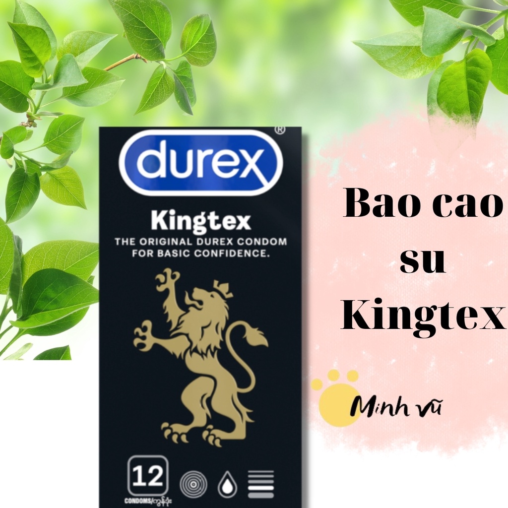 [ Có video ảnh thật ] Bao cao su Durex Kingtex hộp 12 chiếc bcs ôm khít