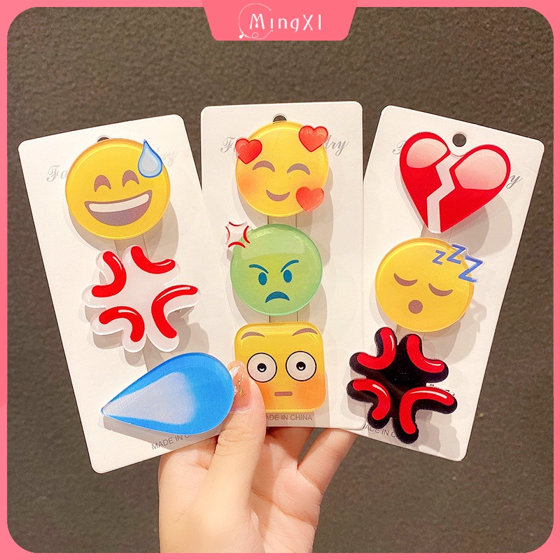 Kẹp Tóc Hình Emoji Dễ Thương Phong Cách Hàn Quốc
