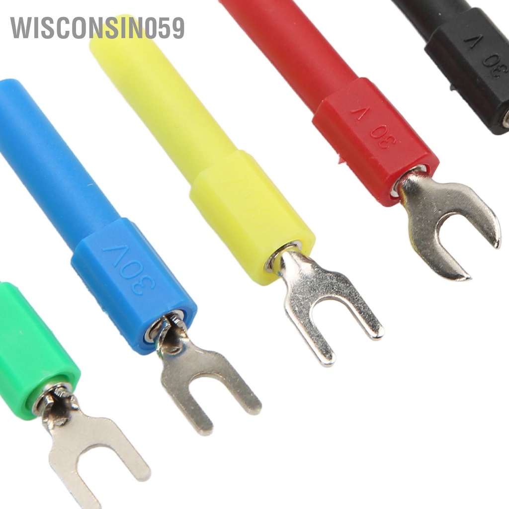 Wisconsin059 10PCS U Type Wire Connector Rear 4mm Socket 5 Color for Multimeter Electronic Application