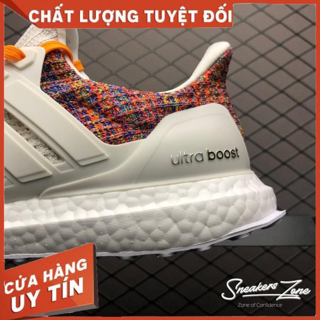 (FREE SHIP + HỘP + QUÀ) Giày thể thao ULTRA BOOST 4.0 multi colors cream white trắng kem gót thổ cẩm | BigBuy360 - bigbuy360.vn