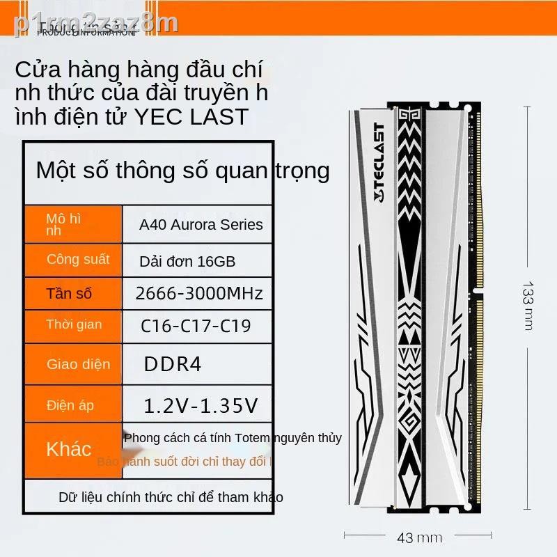 ﹊✉✓Teclast ddr4 4g 8g 16g 32g 2666 Máy tính để bàn Thanh bộ nhớ làm mát áo vest RGB